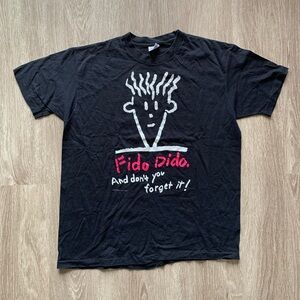 Men's Black XL Vintage 1995 Fido Dido 7-Up Promo T-Shirt single stitch 90s